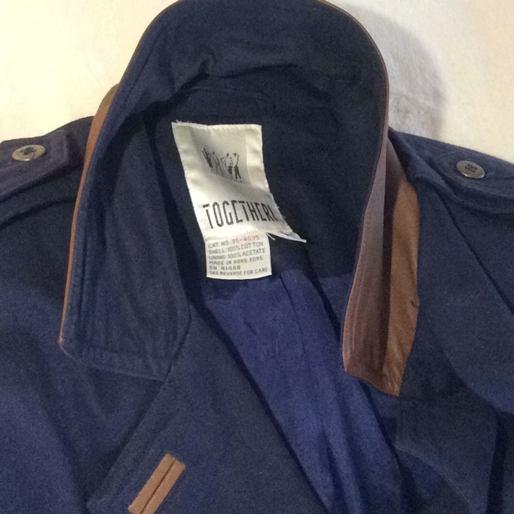 Vintage Together! Military Style Long Trench Coat - Picture 8 of 11